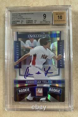 Édition Elite Extra 2010 Christian Yelich #147 Rc Auto Bgs 9 01/100