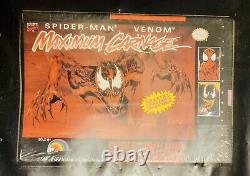 Édition limitée Spider-Man SNES Venom Maximum Carnage, jeu vidéo en boîte scellée avec certificat d'authenticité