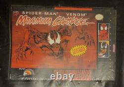 Édition limitée Spider-Man SNES Venom Maximum Carnage, jeu vidéo en boîte scellée avec certificat d'authenticité