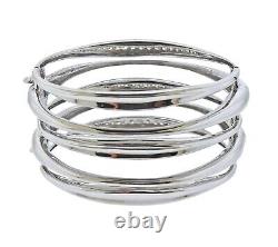 Édition spéciale Bracelets larges pour femmes en moissanite blanche à coupe unique en argent 925