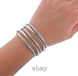 Édition spéciale Bracelets larges pour femmes en moissanite blanche à coupe unique en argent 925