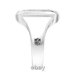 Édition spéciale Chicago Bears avec bague pour homme en moissanite blanche taillée unique en argent 925