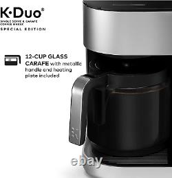 Édition spéciale K-Duo Cafetière à capsules K-Cup et carafe pour une seule tasse, argent