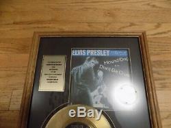 Elvis Presley 24 Kt. Dossier Special Edition D'or Plaque Encadré Hound Dog