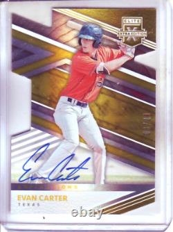 Evan Carter 2020 Elite Édition Extra Gold Die Cut Rc Auto # 03/24 Rangers