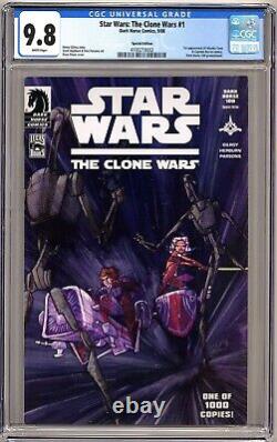 Guerre des Clones de Star Wars #1 Cgc 9.8 1ère édition spéciale Ahsoka Tano avec pages 2008