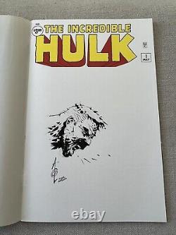 Incrédible Hulk #1 Fac-similé Édition Blank Sketch Signé & Sketched Par Alan Quah