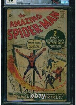 Incroyable Spider-man #1 Cgc. 5 1963 Série Originale Complete Special Label Ctow Pg