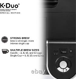 K-Duo Édition Spéciale Machine à Café à Capsule K-Cup et Carafe pour Service Individuel, Argent