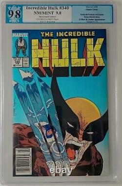 Kiosque à journaux Incroyable Hulk #340 9.8 Wolverine PGX 181 Todd McFarlane 1ère 1988 CGC