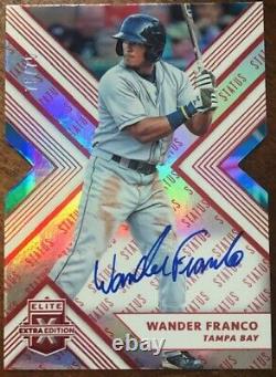 Panini Elite Édition Extra 2018 Wander Franco Auto Red Status Parallel 75/75