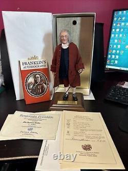 Poupée Vintage de Benjamin Franklin avec image vivante, 11 pouces de haut, neuve et complète avec COA