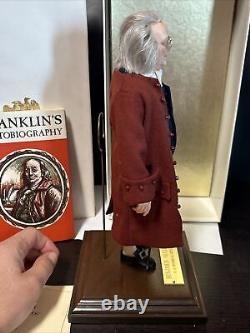 Poupée Vintage de Benjamin Franklin avec image vivante, 11 pouces de haut, neuve et complète avec COA