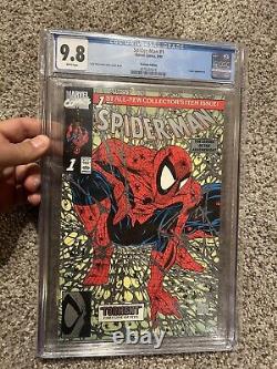 Spider-man #1 Platinum Edition Cgc 9.8 Pages Blanches Mcfarlane 1990 Variante Rare