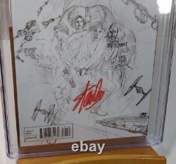 Stan Lee Signed Star Wars #1 Cgc 9,6 Nm+ 3/15 Ross Sketch Cover 001 Variante