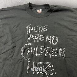 T-shirt vintage noir pour hommes XL des années 90, style streetwear américain, 'There Are No Children Here' de FOTL