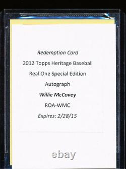 Topps Heritage 2012 Willie Mccovey Real One Special Edition Red Ink Auto 8/63