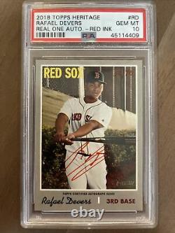 Topps Heritage High Number 2019 Rafael Devers Real One Red Enk Auto 56/70