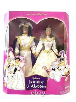 Vintage Disney Store Jasmine Et Aladdin Édition Spéciale Poupées De Mariage Rare