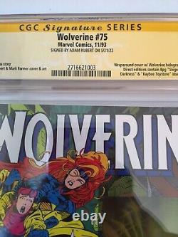 Wolverine #75 1993 Ccg 9.8 Wp Signé Par Adam Kubert